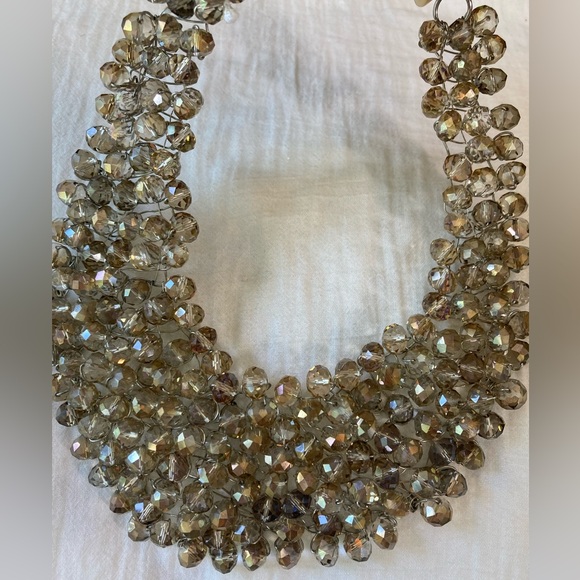 Aldo Arvan Crystals Mesh Cluster Bib Statement Necklace - Picture 5 of 12
